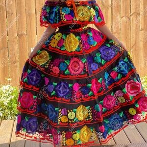 Colorful Embroidered Women's Skirt